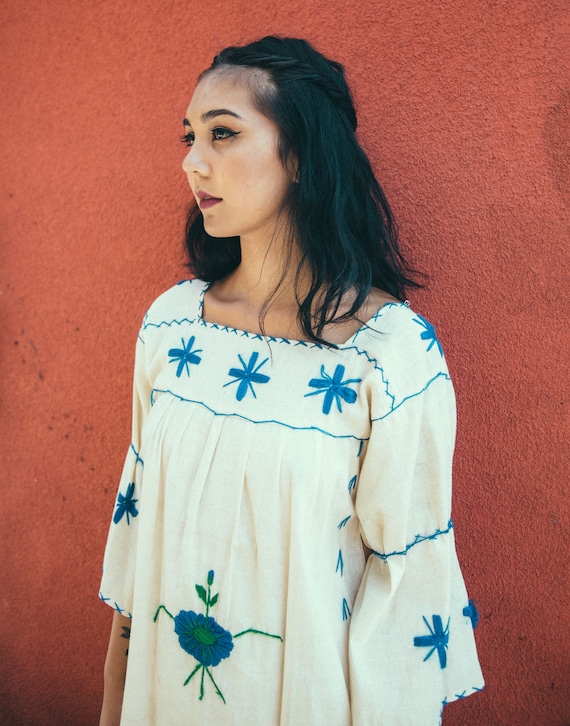 Vintage Handmade Embroidered Mexican Dress