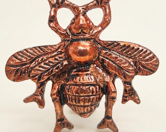Antique Copper  Bumble Bee Drawer Knob: Rustic Farmhouse Cabinet Hardware