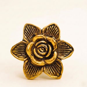 Antik Gold Rose Knauf: Vintage Blumen Schubladenknauf