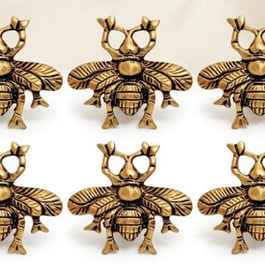 Antique Gold Bee Cabinet Knob, Vintage Insect Drawer Pull, Nature Furniture Hardware Dresser Handle