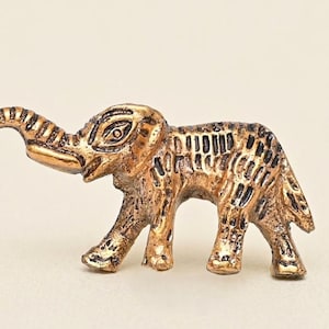 Golden Antique Elephant Knob: Boho Kids Room Dresser Pull