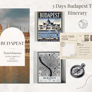 3 Days in Budapest Itinerary | Digital Travel Guide PDF + Poster + City Map + Travel Notes | Budapest Trip Planner for Hungary Vacation
