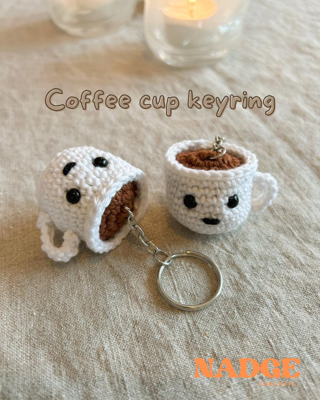 Crochet Coffee Cup Keychain: Handmade Amigurumi Plush Bag Charm - Etsy