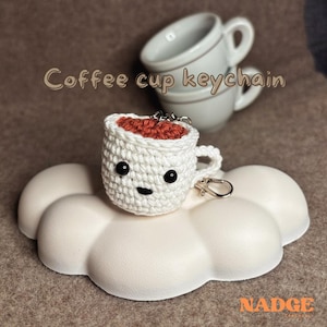 Kaffeetasse Schlüsselanhänger: Gehäkelte Amigurumi Plüsch Taschenanhänger
