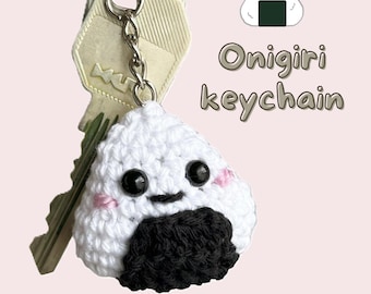 Llavero de onigiri de ganchillo: peluche de sushi kawaii - Regalo de anime