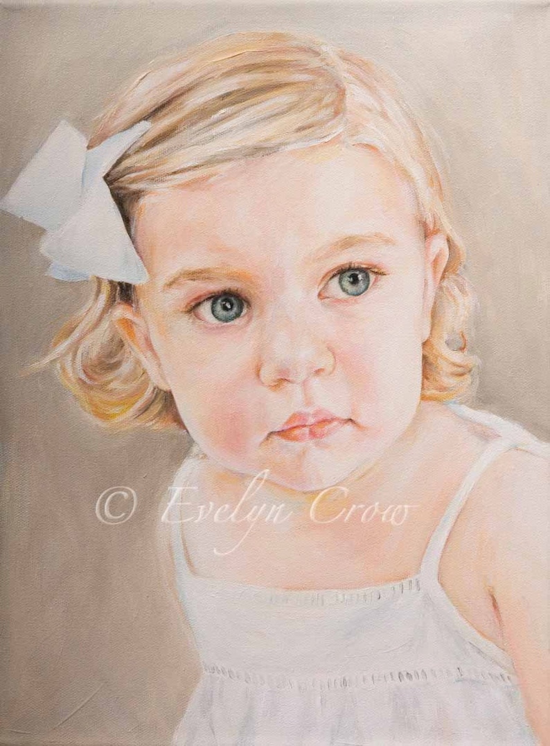 Oil Painting Custom Portraits From Your Photos Child Portrait 16 X 12