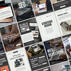 Web Design, Social Media Templates, Instagram Posts & Stories, Editable, Canva Templates