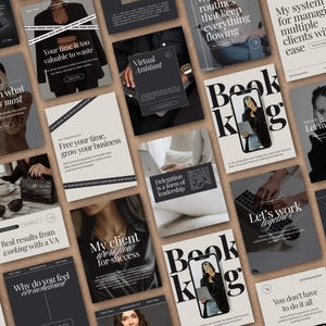Assistente virtuale, post sui social media, storie, Instagram, modelli Canva, modificabili