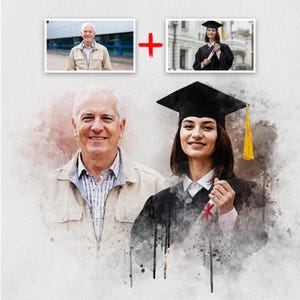 Aggiungi una persona cara defunta alla foto, Perdita di una persona cara, Regalo commemorativo per mamma e papà, Aggiungi una persona alla foto, Combina foto, Ritratto di famiglia personalizzato