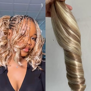 12” Bob ponytail braids 27/30/613 mix