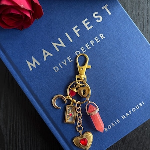 Amor Divino Cristal Energia Positiva Manifestação Carta de Tarô Sorte Chaveiro Bolsa Charme Presente