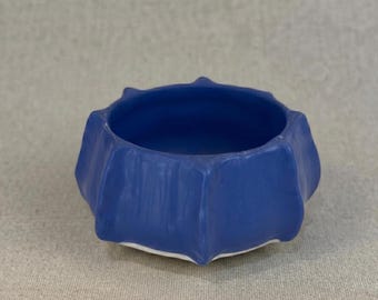 Modern Cobalt Blue Ceramic Mug, Minimalist Sculptural Pottery