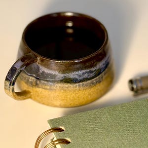 Tide Collection - Handmade Espresso Cup with Ocean Glaze - Rustic Stoneware Coffee Mug - Coastal Ceramic Gift