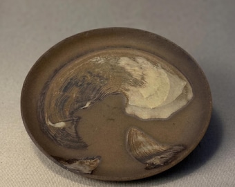 Handmade Brown Glaze Dessert Plate, Organic Stoneware Serving Dish (15 cm / 6 in)
