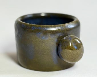 Green Blue Ceramic Mug – Stoneware Coffee Cup – Handmade Pottery Gift