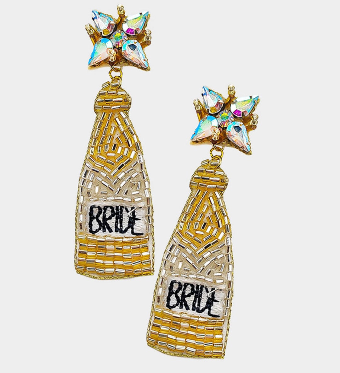 Champagne Big Bee Earrings - Pierced main image 1
