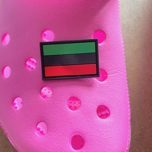 Pan African Flag- handmade shoe charms for rubber clogs, black lives matter, black girl magic, solidarity, teens, adults, girls, women