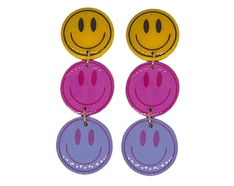 Smiley face earrings Groovy Earrings with Smiley Face Design