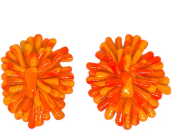 Neon Orange statement earrings | funky and fun jewellery | colourful statement earrings