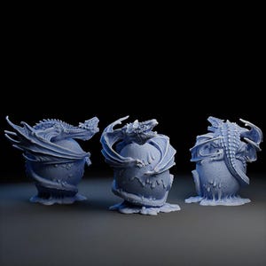 Dragon Wrapped Around Egg 3D STL File: Collectible Miniature (Digital Print Ready)