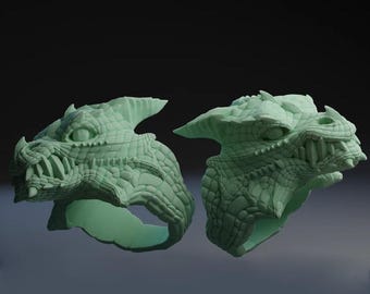 Drachen Ring Stl-Datei | Perfekt für 3D Druck und Sammler | Digitaldruck bereit