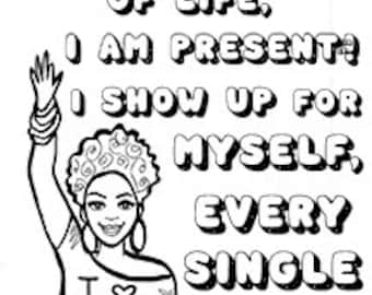 I Am Present Coloring Page Digital Download