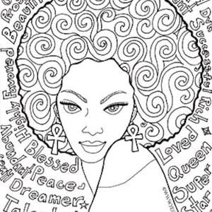 The Afro Affirmation Coloring Page