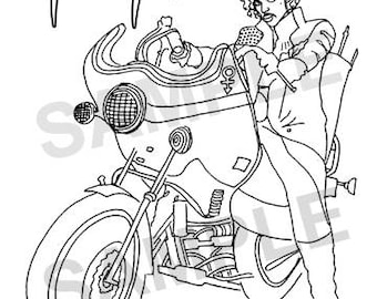 Prince Purple Rain Digital Downloadable Coloring Page