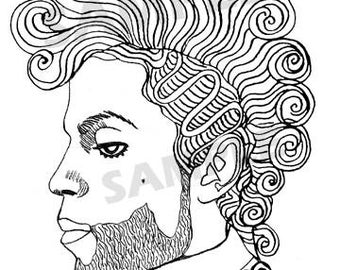 Prince Curly Mohawk Digital Downloadable Coloring Page