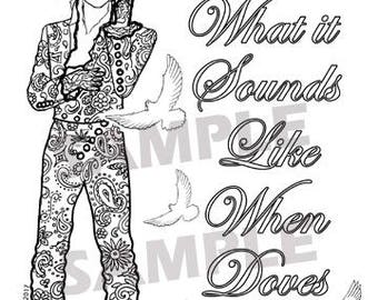 Prince When Doves Cry Digital Downloadable Coloring Page