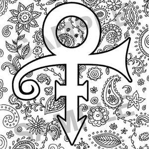 Prince Symbol Digital Downloadable Coloring Page