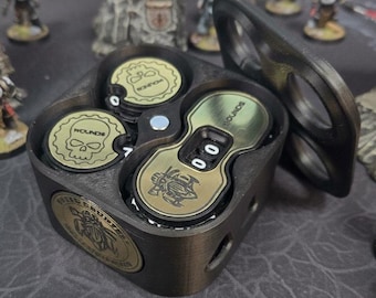 x12 Pack of Wound Tracker (clicky) Tokens (Includes Case)