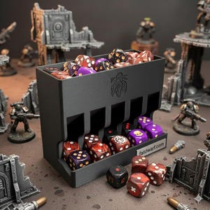 Black 16mm Dice Dispenser: Automatic Line-Up for Tabletop RPGs