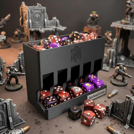 Black 16mm Dice Dispenser: Automatic Line-Up for Tabletop RPGs