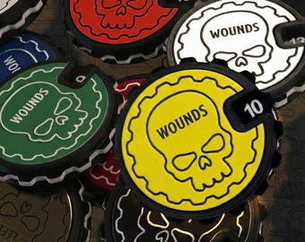 Tabletop-Schadenstracker - 16 klar, nummerierte Wundmarker mit griffigen Kanten