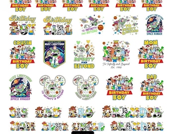 HPBD Toy Story PNG Bundle, Toy Story Birthday Png, Toy Story Mom Dad Sis Bro Png, Toy Story Png,Toy Story Birthday Boy