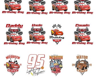 Cars Birthday Boy PNG Bundle: Family Matching Design (Digital Download)