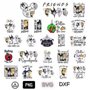 Villains Bundle SVG, Villains svg, Villains cut file, File Silhouette, Clipart, Cricut, The Villains Bundle SVG, Bad Witches SVG