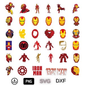 Iron Man Svg bundle- PNG-SVG-DXF