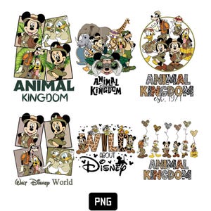 Mickey Safari PNG Bundle: Animal Kingdom Designs (Digital Download)