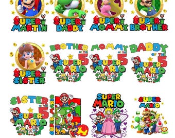 Mario Birthday Boy Png Bundle, Mario Png, Mario Birthday Png, Mario Family Birthday Png, Mario Png Layered, Birthday Boy Png