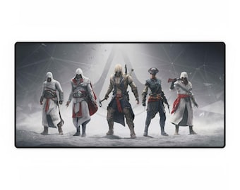 Assassin Showcase inspirierte Schreibtischmatte | Gaming Maus Pad | Perfektes Schreibtisch-Accessoire
