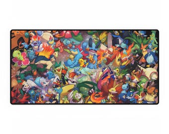 Pokemoon Collection Inspired Desk Mat | Gaming Mouse Pad | Poke Mouse Pad | Perfect Desk Accessory