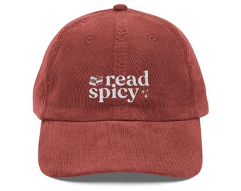 Spicy Reads Embroidered Corduroy Cap: Retro Literary Baseball Hat