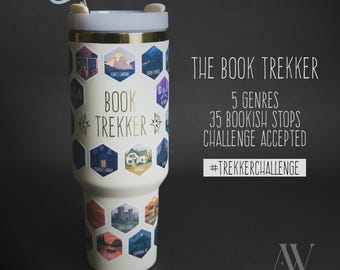 Book Trekker Tumbler: 40oz Reading Challenge Cup with Stickers