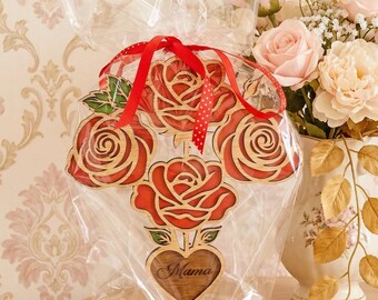 Personalized wooden flower bouquet for mom