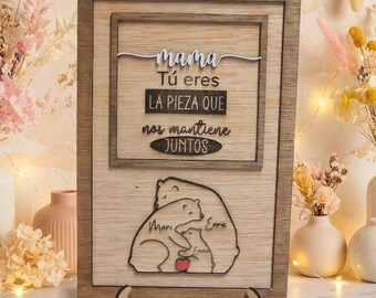 Personalized wooden family picture “The piece that unites us”