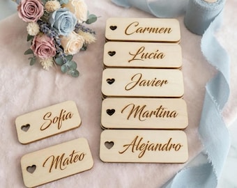 Personalized wooden wedding place cards