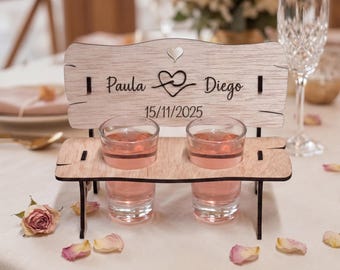 Personalized shot glass bar for wedding