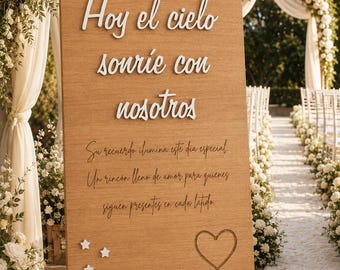 Wedding tribute sign for loved ones